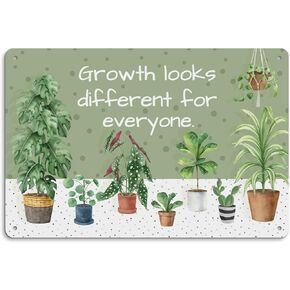 Inspirational Metal Signs Growth Mindset Wall Decor Classroom Decor Therapy Office Decor Plant Hanging Door Aluminium Plate Signs Decorative Plaque Classroom Decorations Bedroom Living Room Door Decor