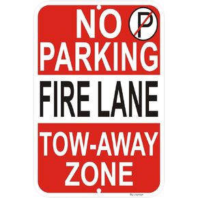 2 Pack No Parking - Fire Lane Sign | 12 x 18 Inches Reflective Sheeting Rust Free Aluminum, UV Protected, Weather/Fade Resistant, Indoor/Outdoors Use