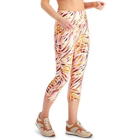 ID Ideology Women's Performance Printed Cropped Leggings (Swrl Peachberry, X-Small)