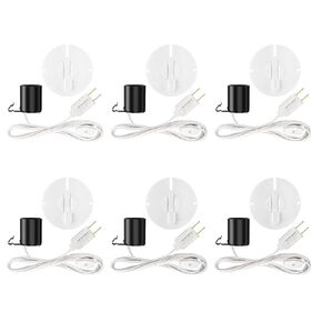 6 Set Blow Mold Light Kit Replacement Single Bulb Light Cord for E27 E26 Salt Lamp Bulb with On/Off Switch Fuse Plug for Halloween Christmas Blow Mold Village Craft Indoor Outdoor Decorations