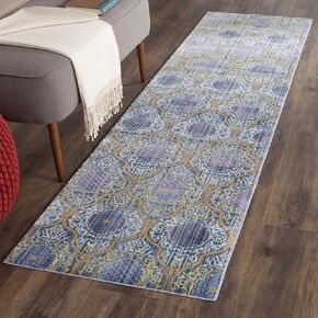 SAFAVIEH Valencia Collection Runner Rug - 2'3" x 8', Lavender & Gold, Boho Chic Distressed Design, Non-Shedding & Easy Care, Ideal for High Traffic Areas in Living Room, Bedroom (VAL106L)