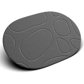 Stone Bath Mat Quick Dry Diatomaceous Earth Stone Shower Mat Water Absorbing Diatomite Stone Bath Mats for Bathroom Drying Mat Non-Slip Large Stone Bathmat Odorless(23.6"×15.4" Grey)