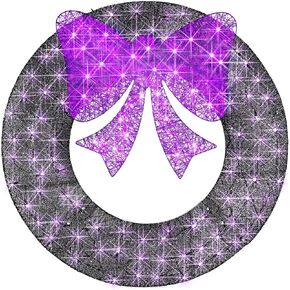 Best Choice Products 36in Pre-Lit Outdoor Christmas Wreath Decoration, LED Metal Holiday Decor for Home w/ 120 Lights, Bow - Purple/Black