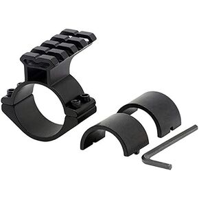 Scope Barrel Clamp Mount 25.4mm & 30mm Ring Adapter with Weaver Picatinny Rail for Scope Flashlight Laser Sight Optics