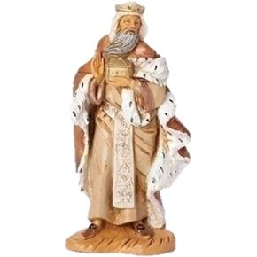 Fontanini by Roman Inc., King Melchior, 5" Collection, Nativity Figure and Accessories, Hand Sculpted and Painted