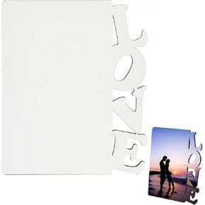 CREATCABIN Sublimation Blanks Photo Frame MDF Hardboard Photo Frame Love Included Stands DIY Personalized Picture, 6x7 inch
