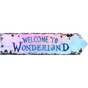 flinelife Welcome To Wonderland Arrow Sign,16x4,Wonderland Party Decorations,Kids Room Decor For Girls