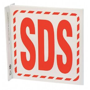 Zing Green Products 6050 Recycled Plastic "SDS" L Sign, 7" Length, 7" Width