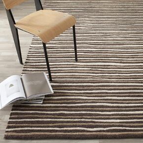 MARTHA STEWART x SAFAVIEH 4' x 6' تربة بنية MSR3619B مصنوعة يدويًا مرسومة يدويًا من الصوف والفسكوز