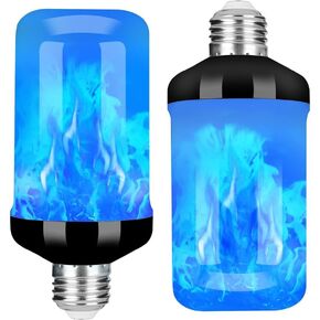LED Flame Light Bulbs E26 Flickering Light Bulb with Upside Down Effect 4 Modes Fire Light Bulb for Halloween, Christmas Decorations, Party, Outdoor, Indoor (1, Yellow)