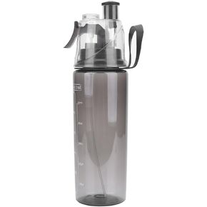 600ml Portable Sport Water Bottle with Straw & Strap Flip Top Leak Proof Water Bottle Non-Toxic BPA & Eco-Friendly Clear Plastic Spray-Head Cup for Sports School Cycling Camping