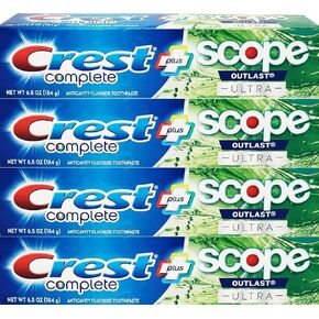 Crest Complete Whitening Plus Scope Outlast Ultra Toothpaste 6.5 oz (184g) - Pack of 4