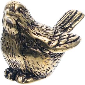Kichvoe Brass Sparrow Figurine Vintage Bird Statue Feng Shui Animal Sculpture Wealth and Good Luck Charm for Home Office Desktop Decoration