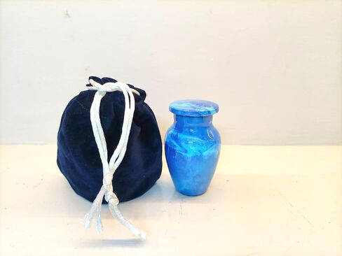 Small urn Human Ashes Adult Male Female Cremation urn Ashes Adult Male keepshake urn (Blue) in Saudi Arabia