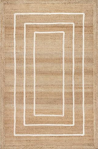 Rugs USA x Lauren Liess Elemore Geometric Jute Area Rug, 4x6, Ivory in Kuwait