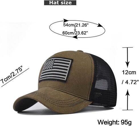 American Flag Trucker Hats, 2 Pieces USA hat for Men and Women - Adjustale Baseball Cap, Outdoor Mesh Snap in Kuwait