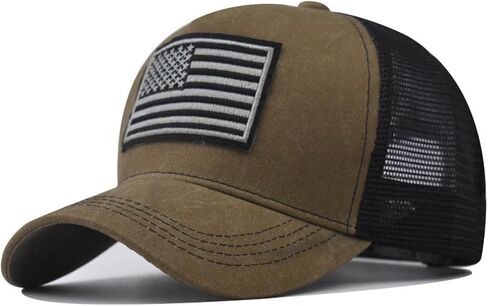 American Flag Trucker Hats, 2 Pieces USA hat for Men and Women - Adjustale Baseball Cap, Outdoor Mesh Snap in Kuwait