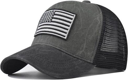 American Flag Trucker Hats, 2 Pieces USA hat for Men and Women - Adjustale Baseball Cap, Outdoor Mesh Snap in Kuwait