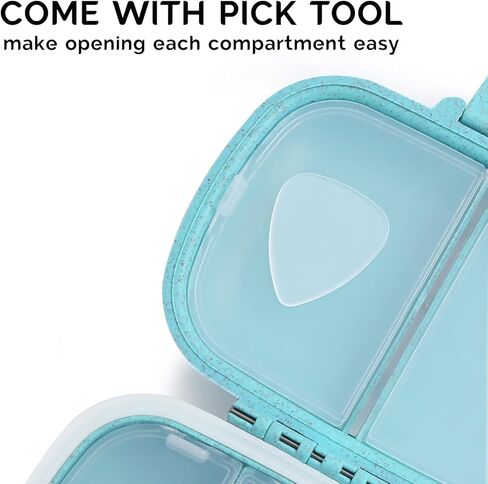 MEACOLIA 3 Pack 8 Compartments Travel Pill Organizer Moisture Proof Small Pill Box for Pocket Purse Daily Pill Case Portable Medicine Vitamin Holder Container (Red, Yellow, Dark Blue) in Kuwait