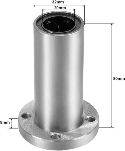 uxcell 12mm Linear Ball Bearings LM12UU Extra Long Round Flange LMF12LUU, 12mm Bore, 21mm OD, 57mm Length in Saudi Arabia
