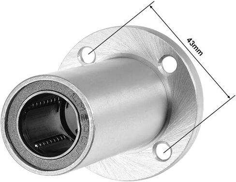 uxcell 12mm Linear Ball Bearings LM12UU Extra Long Round Flange LMF12LUU, 12mm Bore, 21mm OD, 57mm Length in Saudi Arabia