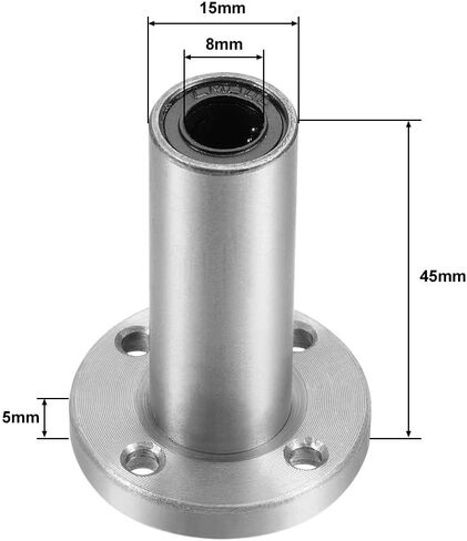 uxcell 12mm Linear Ball Bearings LM12UU Extra Long Round Flange LMF12LUU, 12mm Bore, 21mm OD, 57mm Length in Saudi Arabia