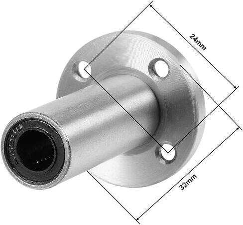 uxcell 12mm Linear Ball Bearings LM12UU Extra Long Round Flange LMF12LUU, 12mm Bore, 21mm OD, 57mm Length in Saudi Arabia