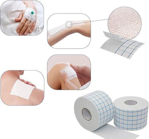 Non-Woven Cover Roll Stretch Tape Non-Woven Adhesive Bandages Breathable Bandage Tape Cohesive Wrap Bandages Protective Stretch Bandage Roll Film 4" x 10 Yards (Pack of 2) in Saudi Arabia