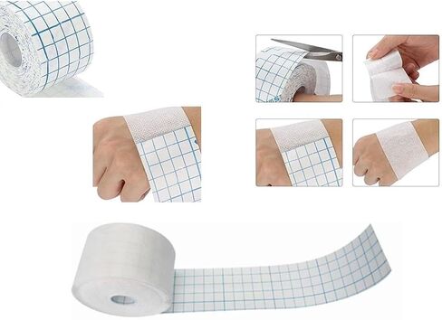 Non-Woven Cover Roll Stretch Tape Non-Woven Adhesive Bandages Breathable Bandage Tape Cohesive Wrap Bandages Protective Stretch Bandage Roll Film 4" x 10 Yards (Pack of 2) in Saudi Arabia