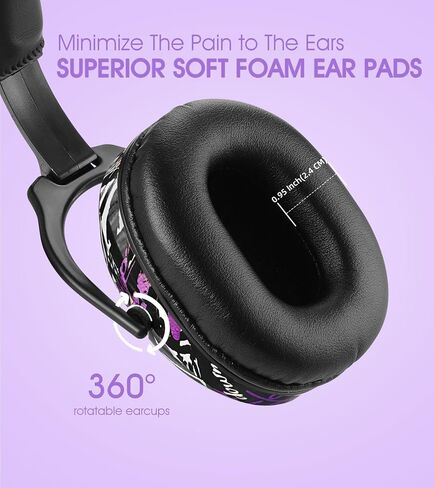 2 Pack HZ015 Kids Ear Protection Safety Earmuffs Durable Noise Cancelling Headphones, pink+blue in Kuwait