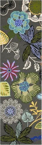 SAFAVIEH Four Seasons Collection 2' x 6' Taupe / Multi FRS472A Hand-Hooked Floral Runner Rug in Saudi Arabia