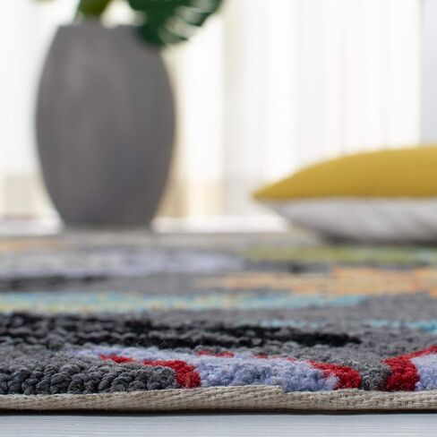 SAFAVIEH Four Seasons Collection 2' x 6' Taupe / Multi FRS472A Hand-Hooked Floral Runner Rug in Saudi Arabia