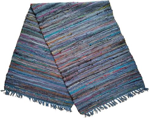 Sturbridge Country Rag Rug in Denim 24" x 72" in Saudi Arabia