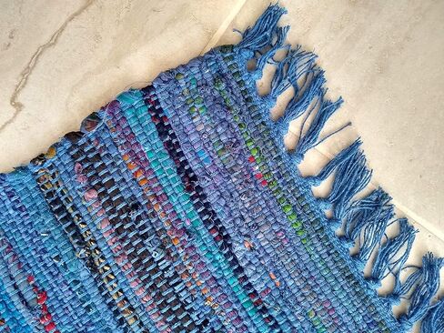 Sturbridge Country Rag Rug in Denim 24" x 72" in Saudi Arabia
