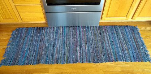 Sturbridge Country Rag Rug in Denim 24" x 72" in Saudi Arabia