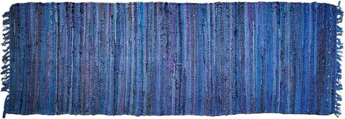 Sturbridge Country Rag Rug in Denim 24" x 72" in Saudi Arabia