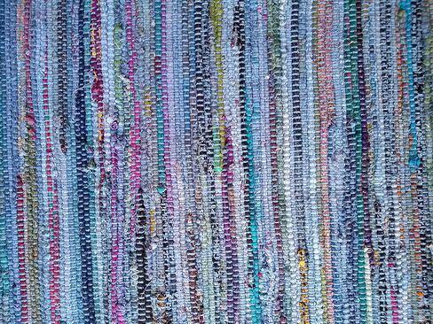 Sturbridge Country Rag Rug in Denim 24" x 72" in Saudi Arabia