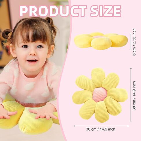 Flower Pillow,Flower Shaped Throw Pillow,Flower Floor Pillow,Daisy Pillow Cute Pillows Flower Cushion,Flower Throw Pillow Seating Cushion for Bedroom,Sofa,Couch(Yellow,14.9'') in Saudi Arabia