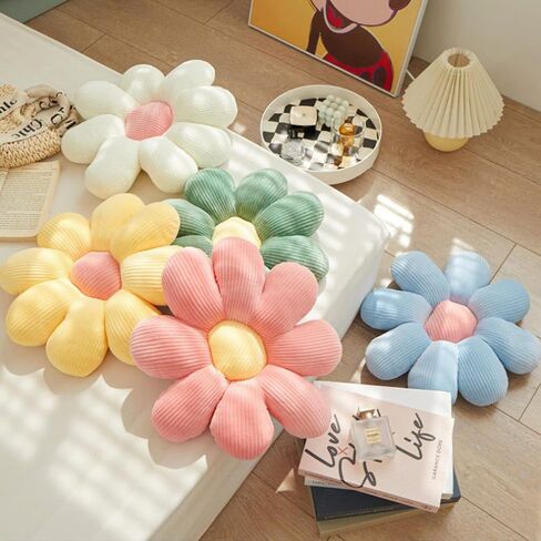 Flower Pillow,Flower Shaped Throw Pillow,Flower Floor Pillow,Daisy Pillow Cute Pillows Flower Cushion,Flower Throw Pillow Seating Cushion for Bedroom,Sofa,Couch(Yellow,14.9'') in Saudi Arabia