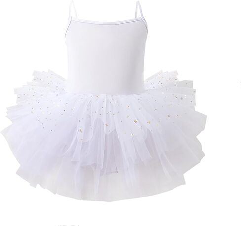 Toddler Girls Ballet Dress Toddler Dance Leotard Tutu with Shiny Tulle Ballerina Costume with Tulle Cuffs in Saudi Arabia