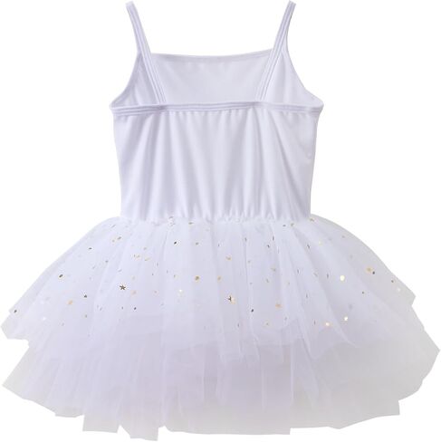 Toddler Girls Ballet Dress Toddler Dance Leotard Tutu with Shiny Tulle Ballerina Costume with Tulle Cuffs in Saudi Arabia