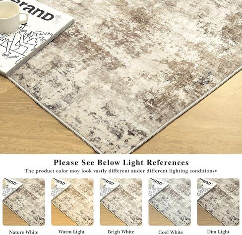 سجاد منطقة Art&Tuft مقاس 8x10، سجاد أسود تجريدي قابل للغسل مقاس 8x10 - فائق النعومة وخفيف الوزن، كومة منخفضة، سجاد حديث كبير الحجم مقاوم للبقع لغرفة المعيشة وغرفة النوم والمكتب in Kuwait