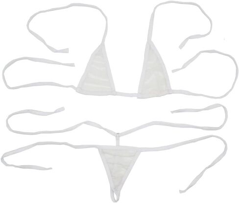 Women’s Sheer Extreme Bikini Halterneck Top and Tie Sides Micro Thong Sets in Kuwait