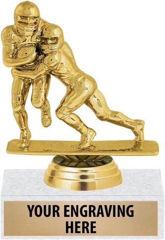 6" Gold Football Touchdown Trophies - Double Male Football Award Trophy Prime in Saudi Arabia