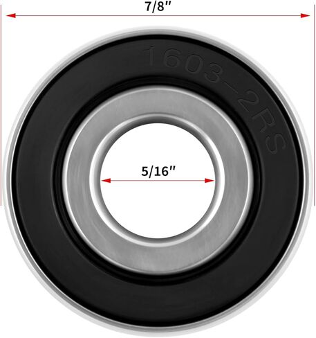 5 قطعة 1603-2RS 5/16x7/8x11/32 محامل كروية فولاذية-تحمل الصلب والمطاط المزدوج مختومة مصغرة محامل كرة أخدود عميقة in Kuwait