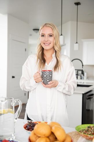 Annovero Coffee Mugs | Colorful Porcelain Cups for Latte, Cappuccino, Tea, Cocoa, Mocha | Large 16 Oz Capacity | Comfortable Handle Keeps Fingers Away From Hot Glass | Set of 6 in Saudi Arabia