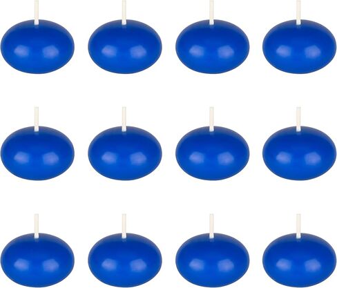 شموع ميجا 12 قطعة من الشموع العائمة باللون الأزرق الداكن غير المعطرة، شموع شمع البارافين المصبوبة يدويًا بقطر 1.5 بوصة، ديكور المنزل، حفلات الزفاف، حفلات استقبال المولود الجديد، أعياد الميلاد، الاحتفالات ومفضلات الحفلات in Kuwait