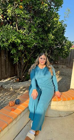 TIYOMI Plus Size Suits For Women 2 Piece Outfits Sweater Top & Wide Leg Pants XL-5XL in Saudi Arabia