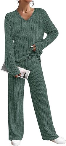 TIYOMI Plus Size Suits For Women 2 Piece Outfits Sweater Top & Wide Leg Pants XL-5XL in Saudi Arabia