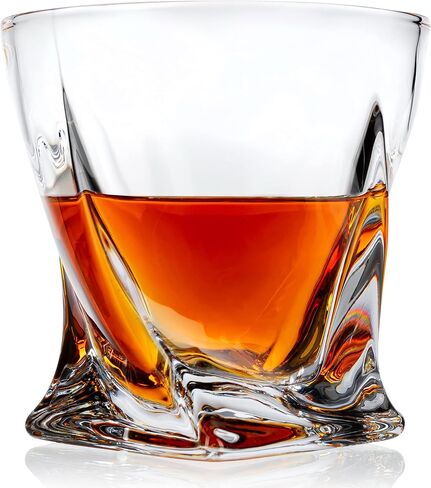 Whiskey Glass Set of 2 - Bourbon Glass & Stones Gift Includes Old Fashioned Crystal Whisky Glasses, Chilling Stones, Slate Coasters - Whiskey Glasses Set in Wooden Box - Birthday Gifts Men Women in Saudi Arabia